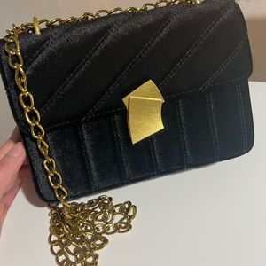 Vintage velvet leather purse